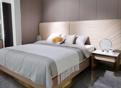 Elegantes DoppElegantes Doppelbett luxuriöses Schlafzimmerbett stilvolles Bett